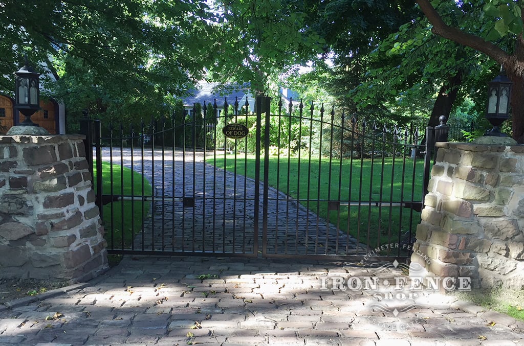 Our Classic Style Iron Driveway Gate in a 5ft Arching to 6ft Height and 12ft Width