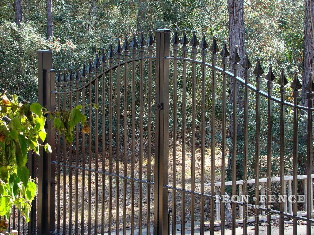 5ft Arching to 6ft Tall x 12ft Wide Double Leaf Estate Gate in Iron