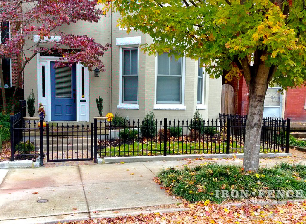Wrought Iron Courtyard Fence and Gate 3ft Tall Iron in Traditional