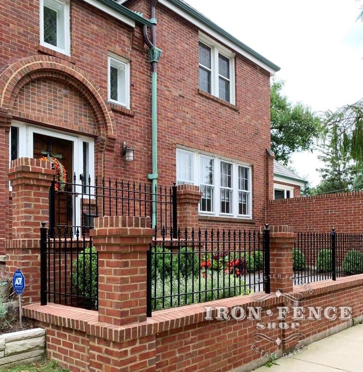 3ft Tall Traditional Grade Custom Iron Fence with 3 Rails