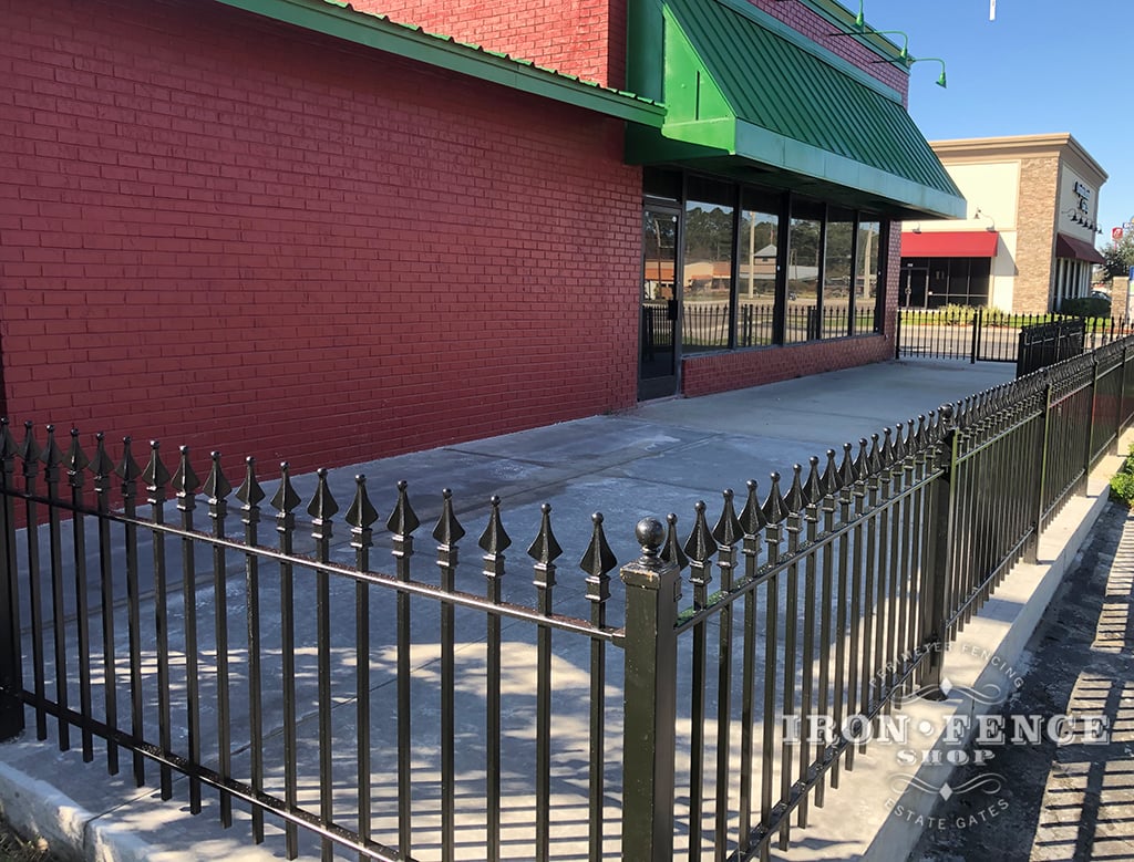 3ft Tall Classic Style Iron Fence in Signature Grade Enclosing a Patio Area