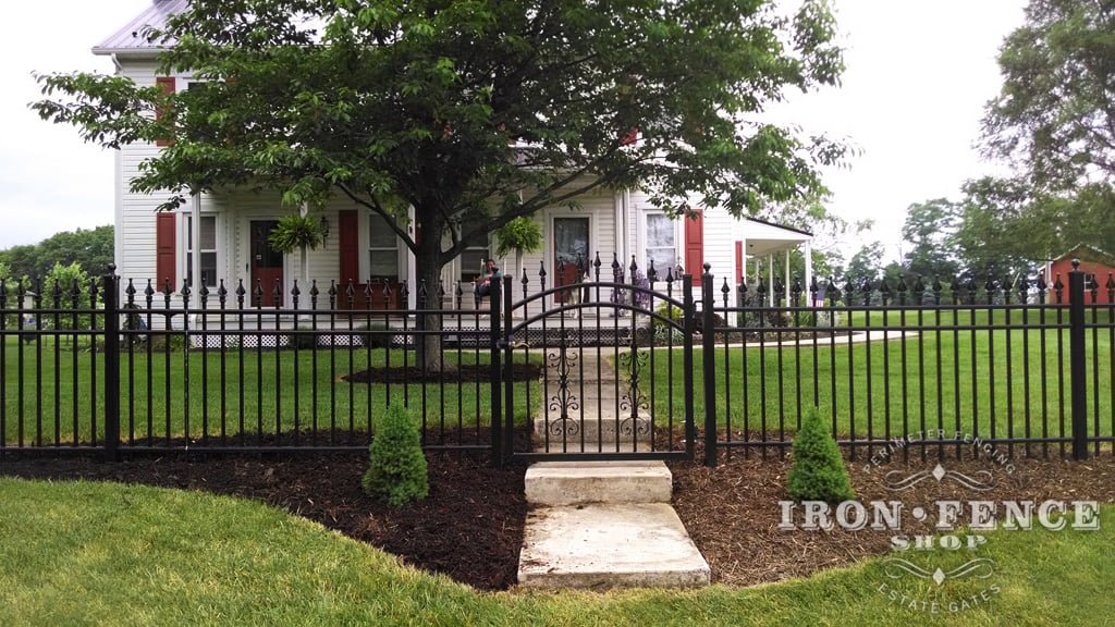 4ft Tall Classic Style Aluminum Fence and Arched Gate in Signature Grade (optional Cape Cod decorations on gate)