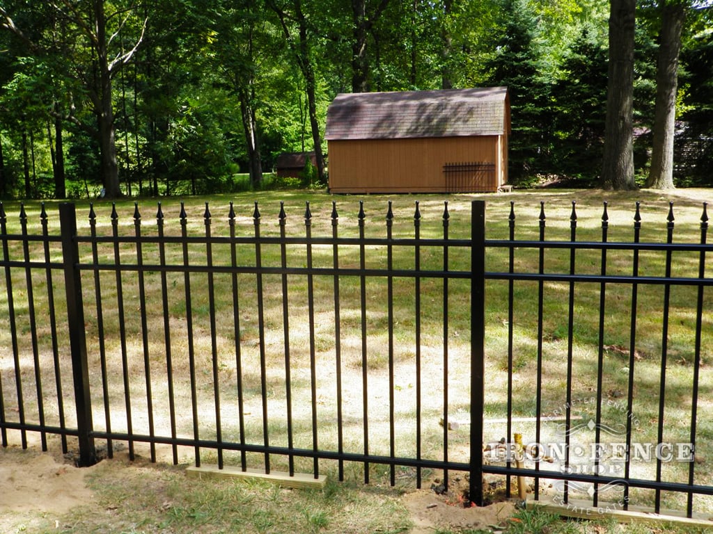 4ft Tall Traditional Grade Aluminum Fence Set in Post Holes (Style #1: Classic)