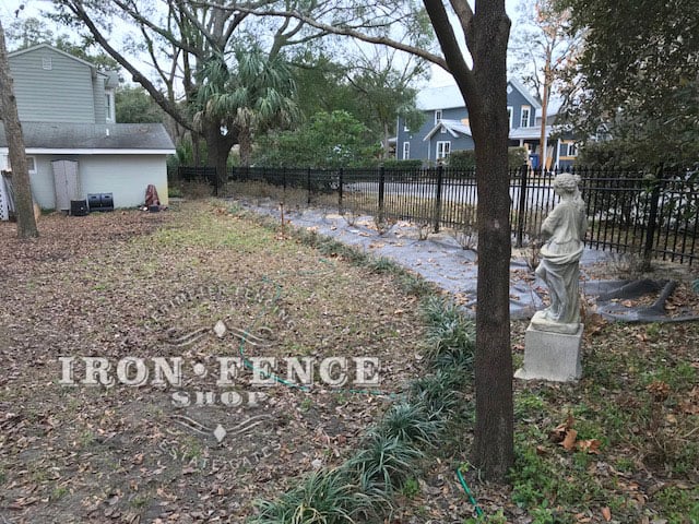 4ft Tall Infinity Aluminum Fence in Classic Style Along a Property