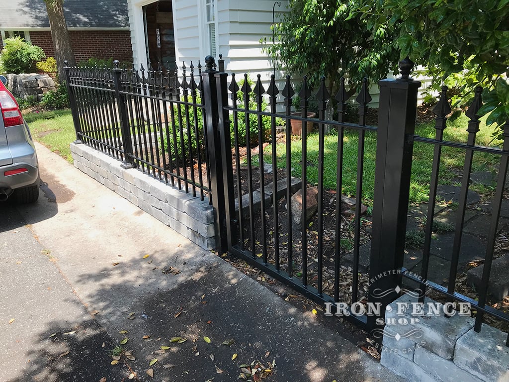 Signature Grade 3ft Iron Fence with a 4ft Tall Iron Gate in Classic Style