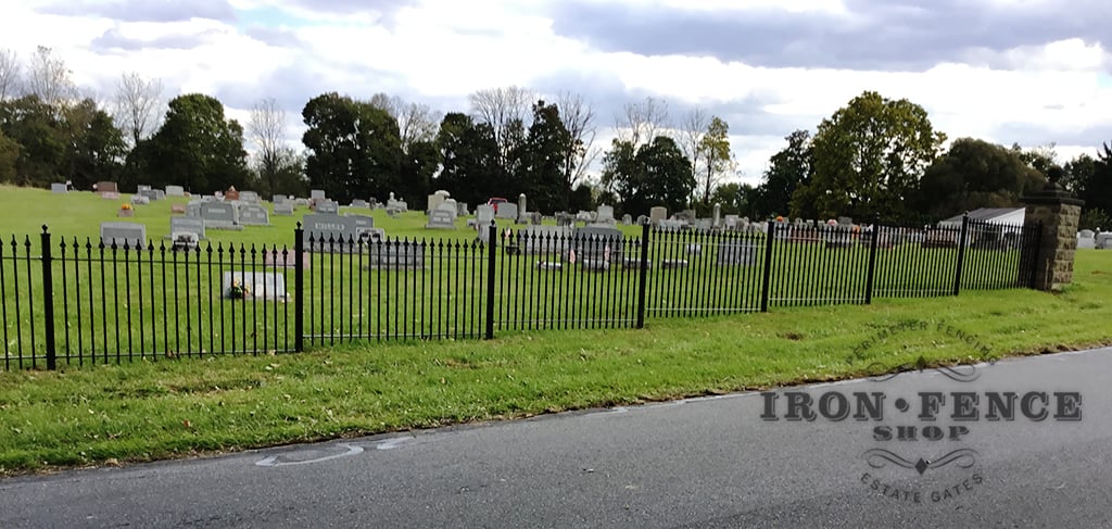 Our 4ft Tall Classic Style Iron Fence at a Historic Cemetery 