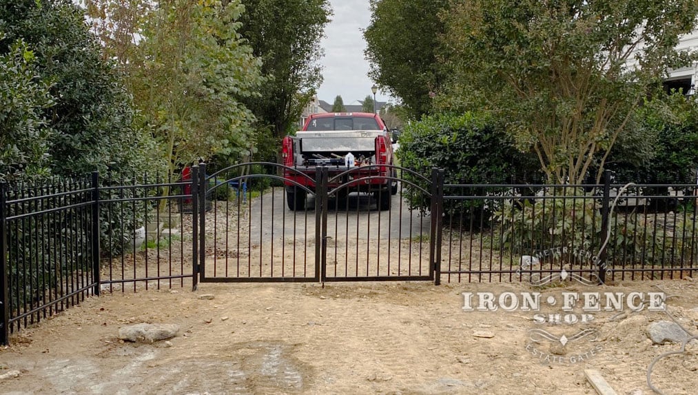 Two 4x4 Arched Infinity Aluminum Gates Combined to make an 8ft Double Arched Gate