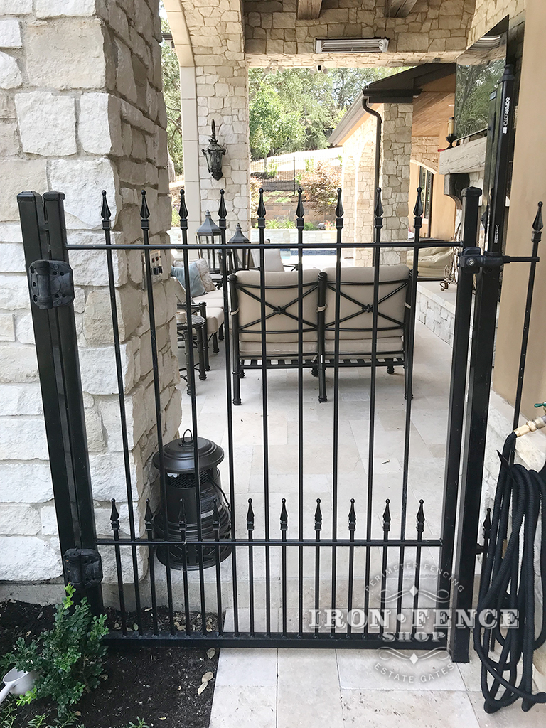 5ft Tall x 4ft Wide Stronghold Iron Gate in Puppy Picket Style