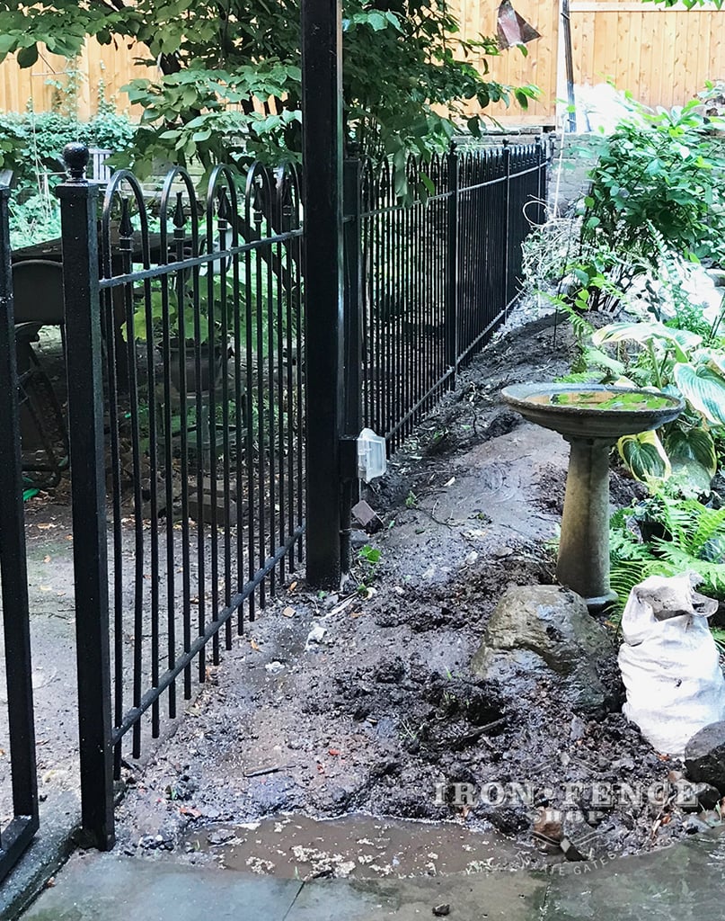 4ft Tall Wrought Iron Fence in Hoop and Picket Style