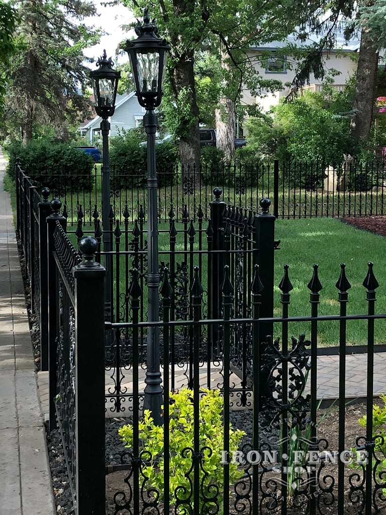 4ft Tall Classic Wrought Iron Fence with Add-on Decoration Scrollwork