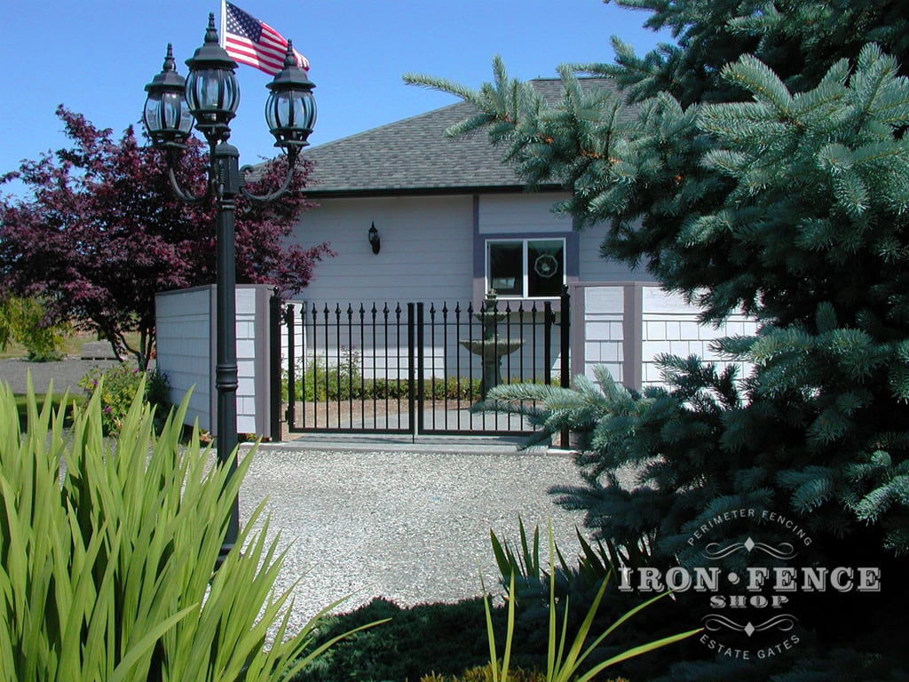 4ft Tall x 8ft Wide Signature Grade Iron Double Gate (Two 4ft Leafs) in Wall Opening (Style #1: Classic)