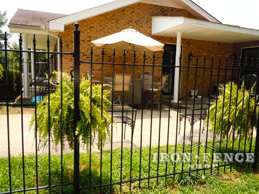5ft Tall Traditional Grade Iron Fence Installed Along a Driveway (Style #1: Classic)