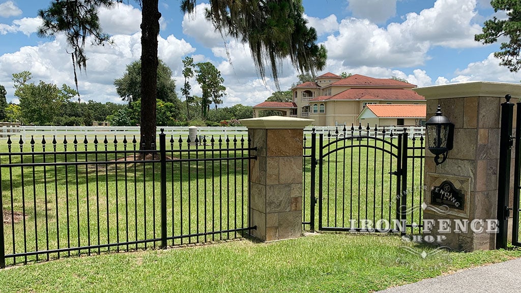 5ft Tall Signature Grade Classic Aluminum Fence with Matching Arched Gate