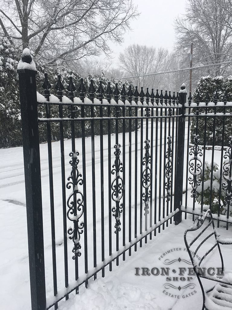 6ft Iron Fence in Classic Style with Add-on Decorations for a Custom Look
