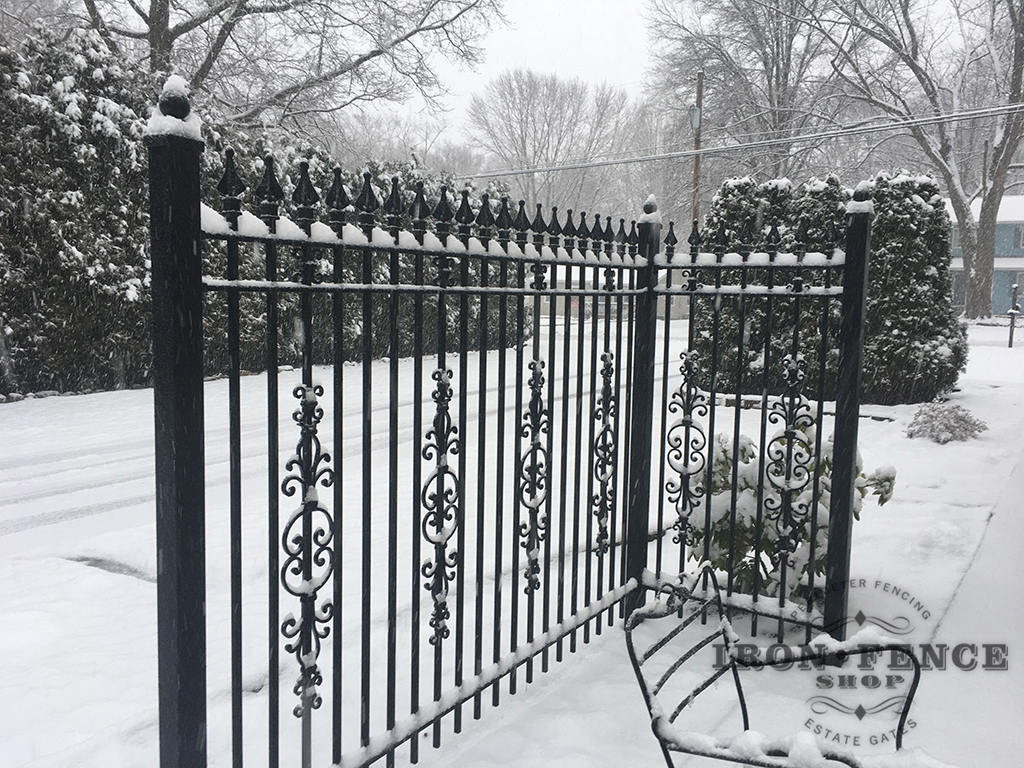 6ft Classic Style Iron Fence in Signature Grade with Add-on Decorations