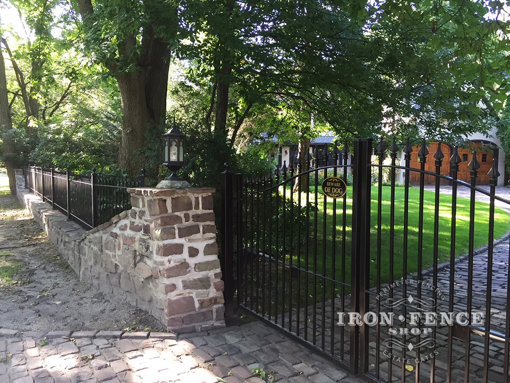 12ft Wide Double Iron Arch Gate in Classic Style and Signature Grade