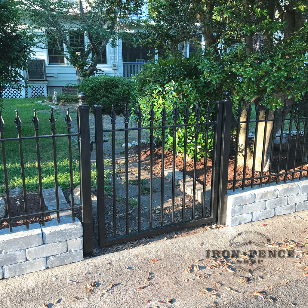 A 4ft Tall Iron Gate with our 3ft Tall Iron Fence in Classic Style