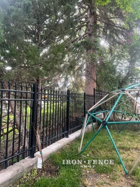 Wall Top Installed 4ft Tall Classic Aluminum Fence