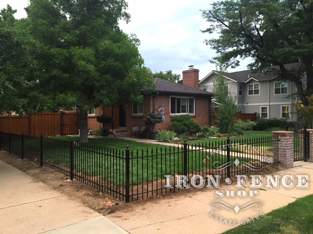 Our 3ft Tall Classic Style Iron Fence on a Corner Lot