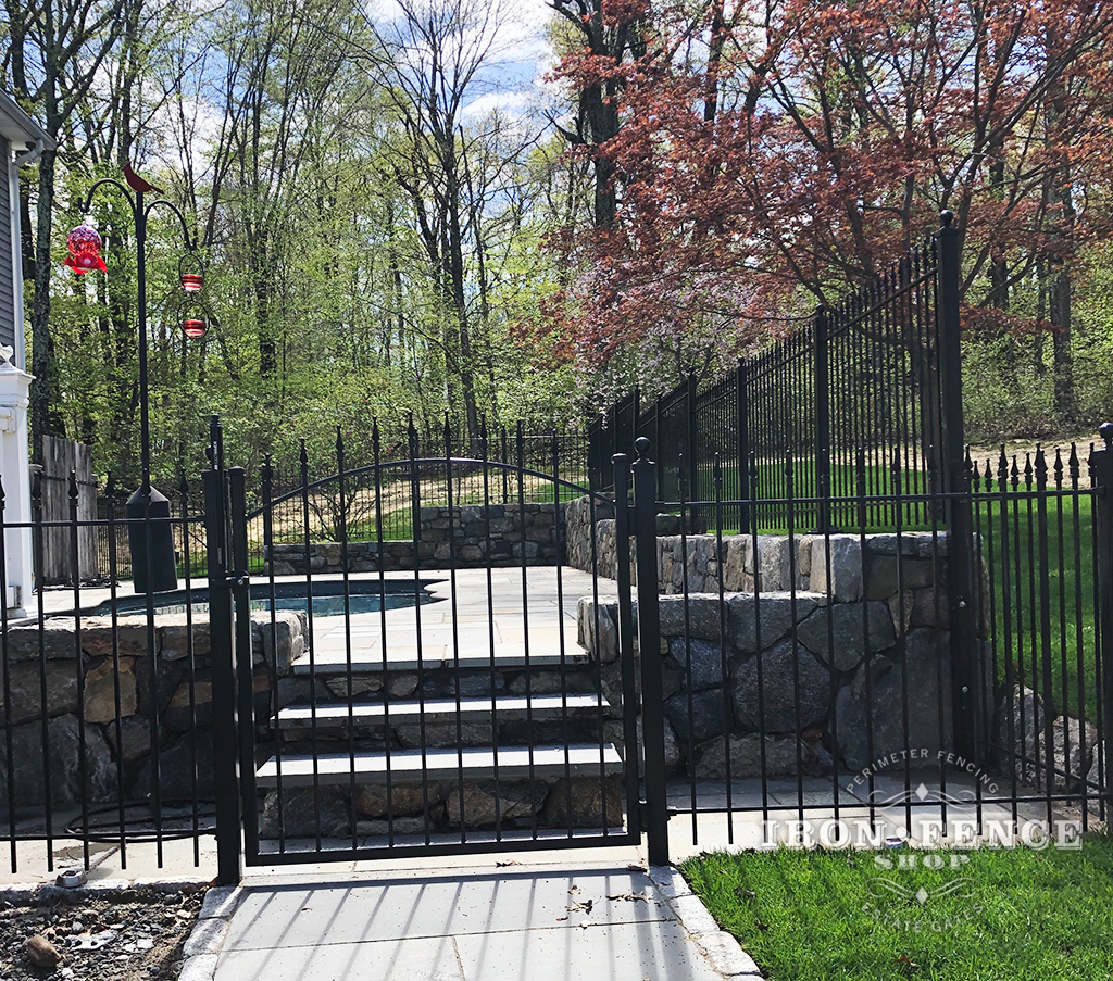 4ft Iron Arched Gate Entryway to Back Pool and Patio