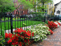 3ft Tall Traditional Grade Iron Fence Used Along Walkway and Flowerbeds (Style #1: Classic)