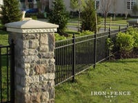 Our 4.5ft Tall Infinity Aluminum Fence in Pool Style with Optional Ball Caps on Posts