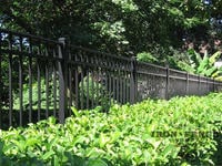 Our 4.5ft Tall Infinity Aluminum Fence in Flat Top Pool Style 