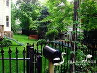 4ft Tall Signature Grade Iron Fence Yard Enclosure with 4x4 Gate by the Mailbox (Style #1: Classic) 