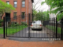 12ft Wide Signature Grade Iron Driveway Gate with 5ft to 6ft Arch (Style #1: Classic)