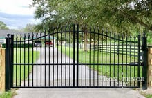 12ft Wide Single Leaf Infinity Aluminum Classic Style Arched Gate