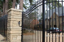 Wrought Iron Driveway Gate with GTO Automatic Openers and Keypad (12ft W x 6ft to 7ft Tall)