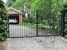 5ft Arching to 6ft Tall Iron Driveway Estate Gate in Smooth Top Style