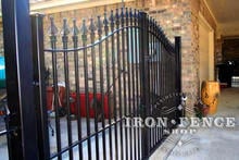 Arched Iron Gate with Welded Finials in a 12ft Width and 5ft to 6ft Center Height