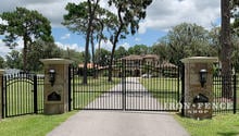6ft Tall Infinity Aluminum Fence with Matching Arched 4ft and Arched 14ft Gates
