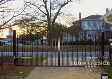 Rings Puppy Picket Style Iron Driveway Gate