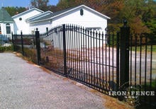 16ft Wide Iron Arched Double Estate Gate (5' to 6') in Classic Style