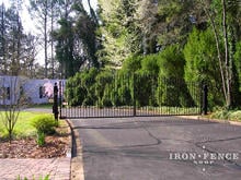 20 Foot Wide Iron Driveway Gate in 5ft Arching to 6ft Center Height