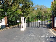 24ft Wide Iron Double Arched Gate Using Two 12ft Single Gate (6' to 7' Height)