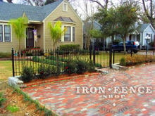 Wrought Iron Fence Used as a Decorative Parking Barrier (3ft Tall Classic Style in Traditional Grade)