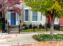 Wrought Iron Fence and Gate (3ft Tall Signature Grade) Used to Enclose a Front Courtyard