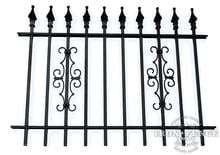 3 Foot Tall Classic Style Signature Grade Wrought Iron Fence with Guardian Add-on Decorations