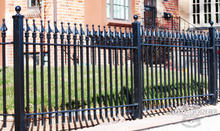 Close-up of 3ft Tall Signature Grade Iron Fence with 3in Posts and Ball Caps (Style #1: Classic)