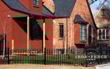 3ft Tall Signature Grade Iron Fence at the Side of a Front Yard (Style #1: Classic)