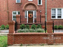 3ft Tall Custom Iron Fence Panel with 3 Rails Built to Fit Between Columns