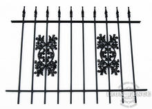 3ft Tall Traditional Grade Wrought Iron Fence with Oak Add-On Decoration 