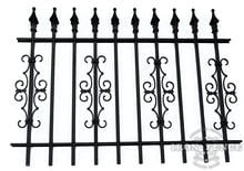 3 Foot Tall Classic Style Signature Grade Wrought Iron Fence with Guardian Add-on Decorations