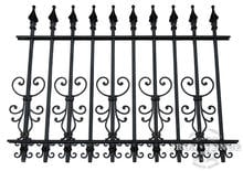 3ft Tall Wrought Iron Fence in Classic Style Signature Grade with Cape Cod and Butterfly Add-on Decorations Acting as a Puppy Picket Dog Barrier