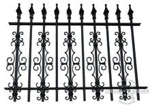 3ft Tall Wrought Iron Fence in Classic Style Signature Grade with Stacked Guardian and Butterfly Add-on Decorations Acting as a Puppy Picket Dog Barrier