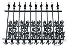 3ft Tall Wrought Iron Fence in Classic Style Signature Grade with Oak and Butterfly Add-on Decorations Acting as a Puppy Picket Dog Barrier