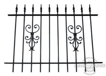 3ft Tall Traditional Grade Wrought Iron Fence with Cape Cod Add-On Decoration 
